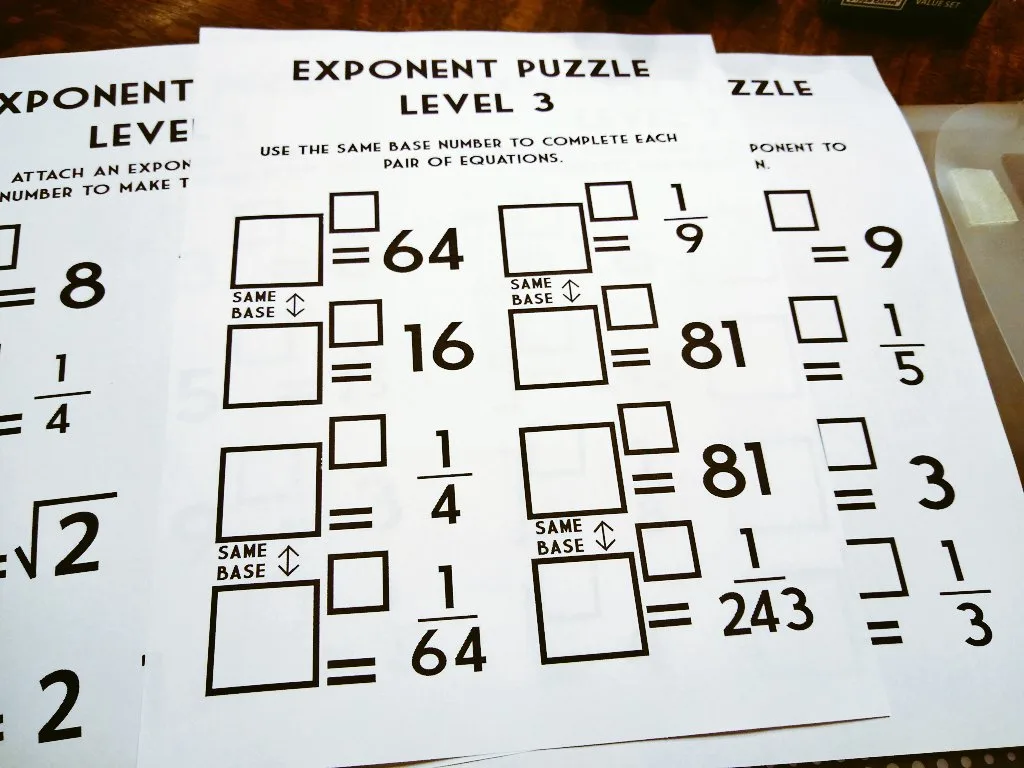 exponent puzzles