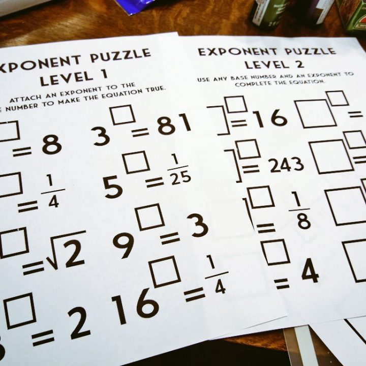 exponent puzzles from amy gruen.