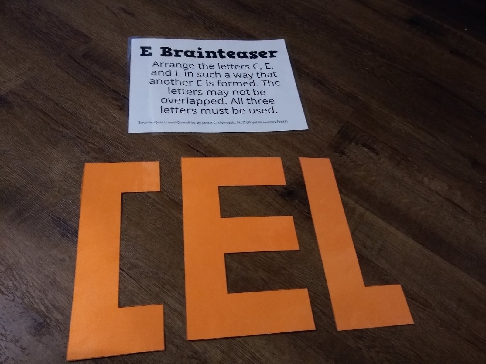 Letter E Brainteaser Puzzle
