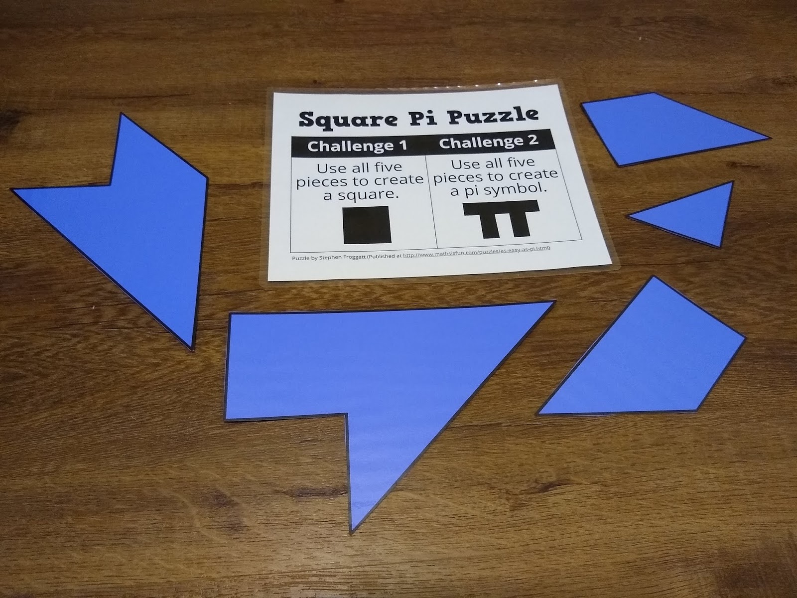 Square Pi Puzzle for Pi Day