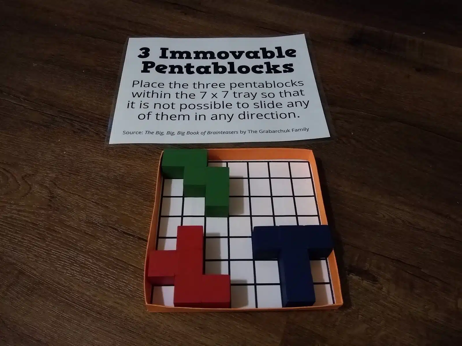 Three Immovable Pentablocks