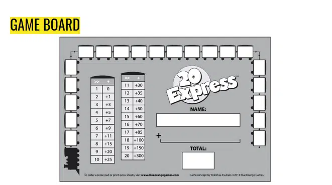 train game - game board. 