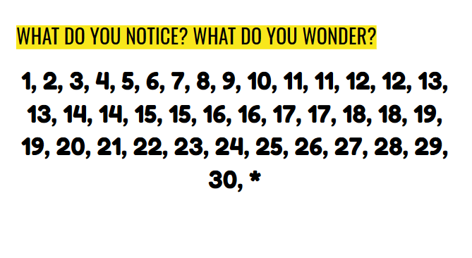 what do you notice? what do you wonder? slide for train game. 