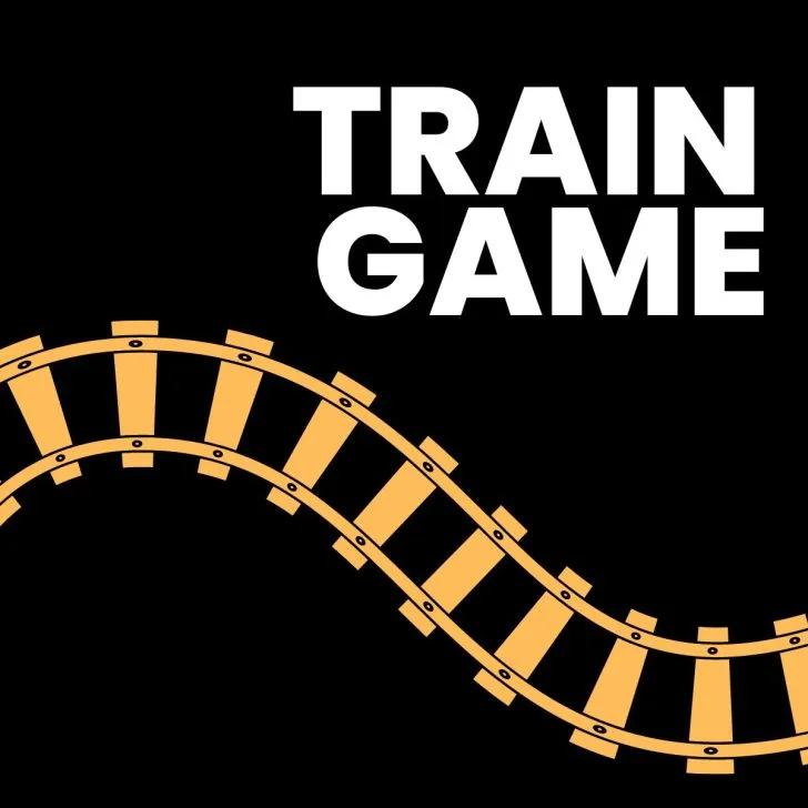 "train game" with train track running by