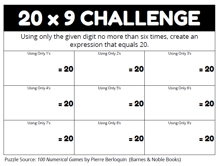 tantangan matematika 20 x 9