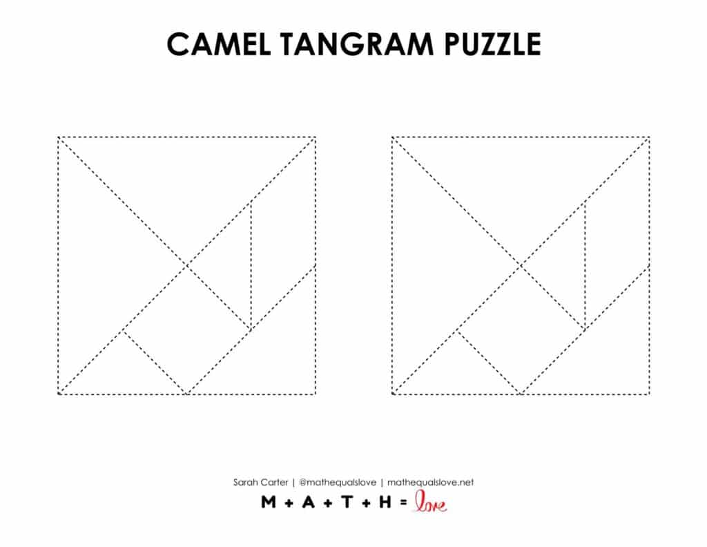 tangram pieces for camel tangram puzzle.