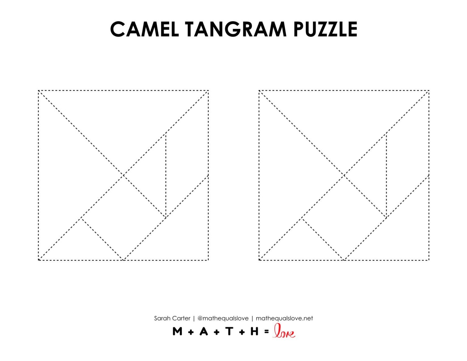 Camel Tangram Puzzle | Math = Love