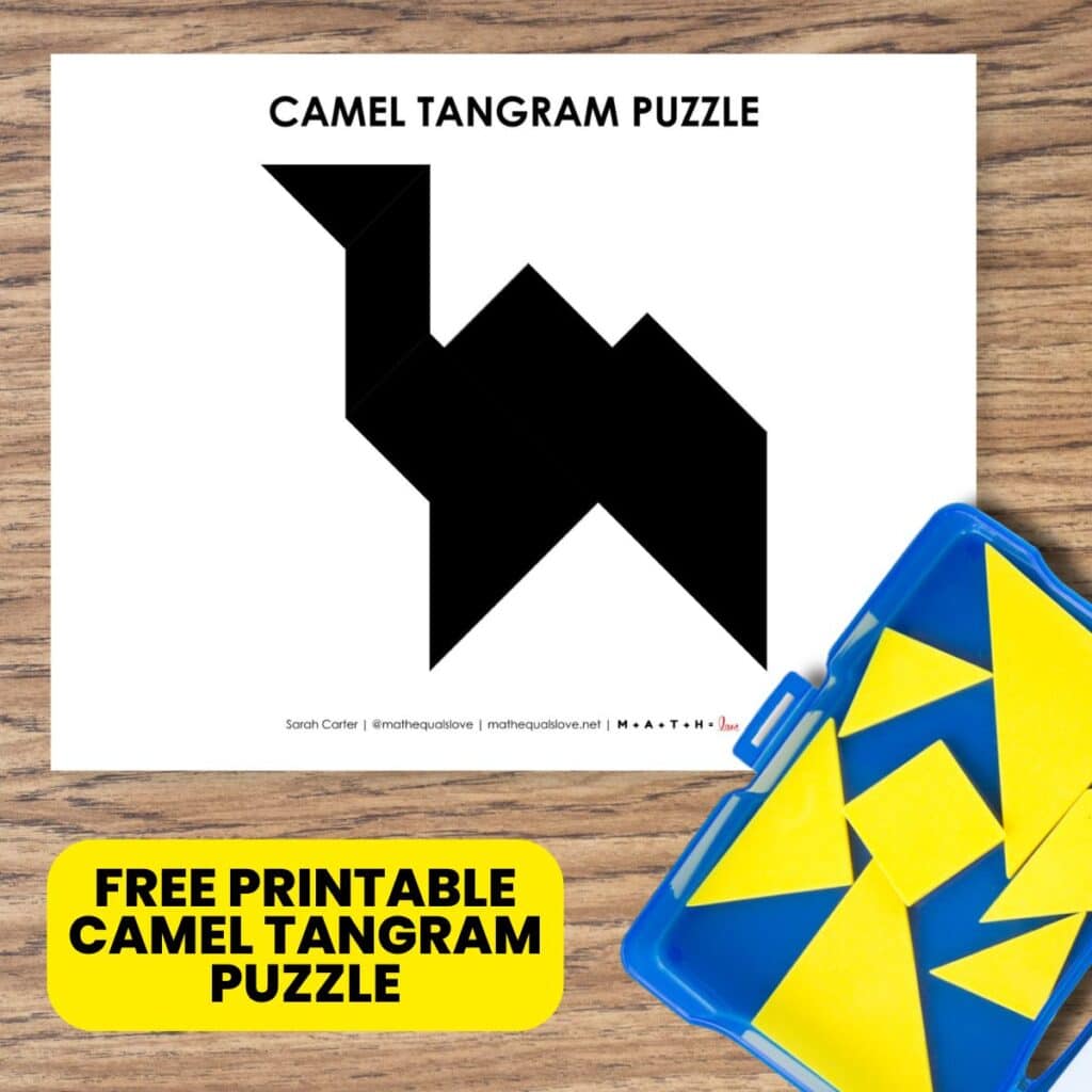 camel tangram puzzle free printable pdf.