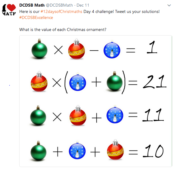 CHristmas ornament math puzzle 