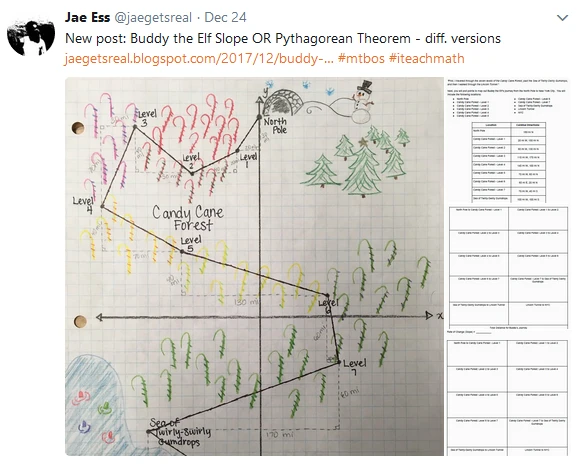 Buddy the Elf slope or pythagorean theorem activity 