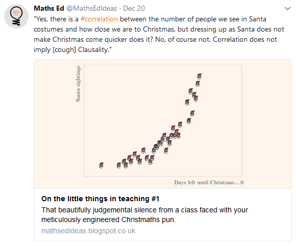 christmas example of correlation vs causation