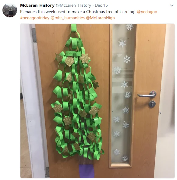 christmas tree made of green paper loops. 