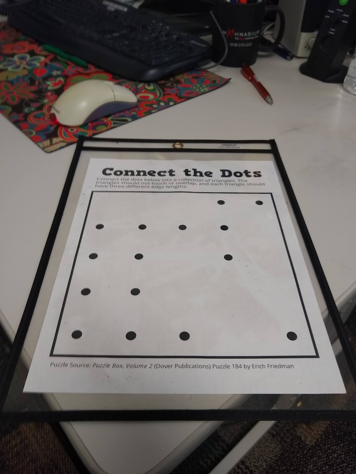 Connect the Dots Puzzle by Erich Friedman