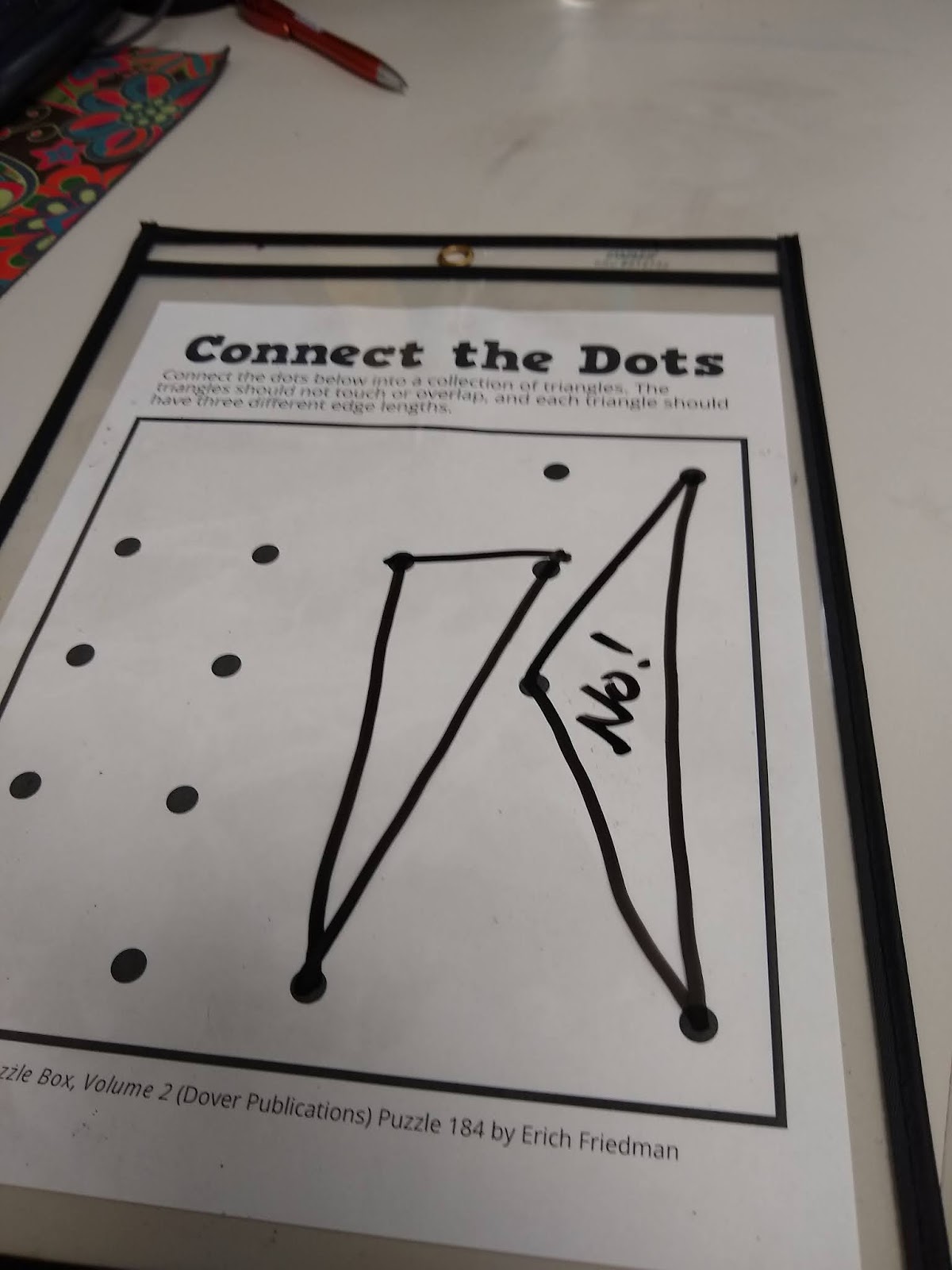 Connect the Dots Puzzle by Erich Friedman