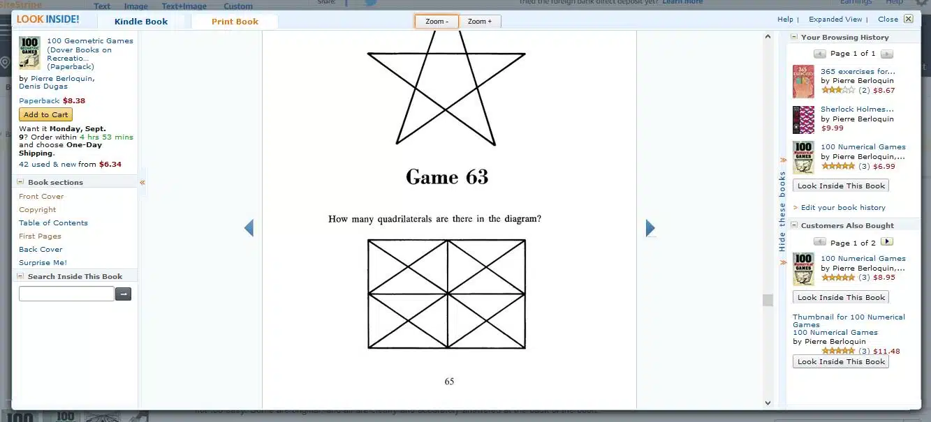 count the quadrilaterals task