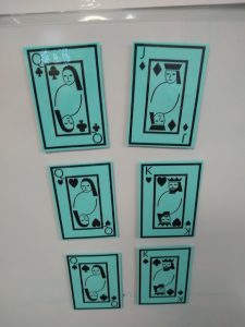 Playing Card Images Printed on Colored Paper.