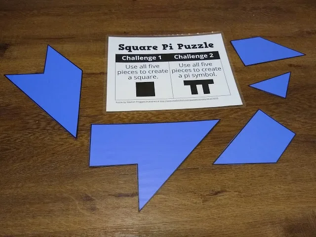 Square Pi Puzzle for Pi Day.