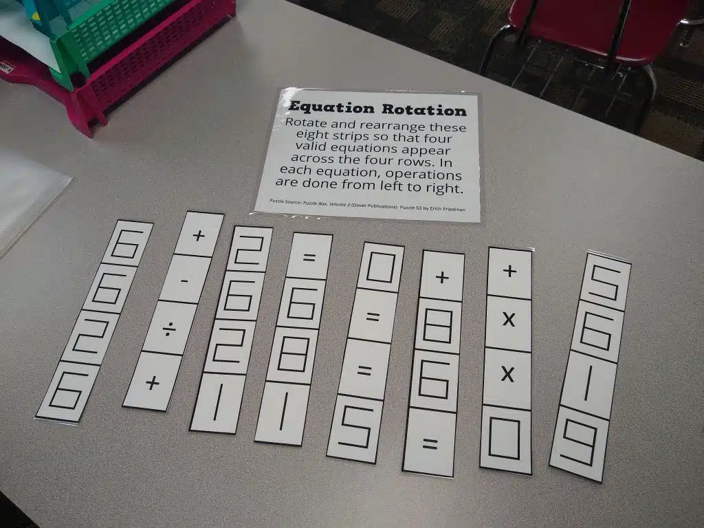 Equation Rotation Puzzle