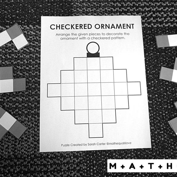 Checkered Ornament Puzzle for Christmas.