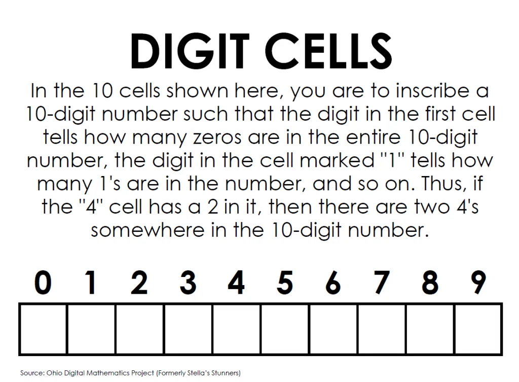 Digit Cells Puzzle