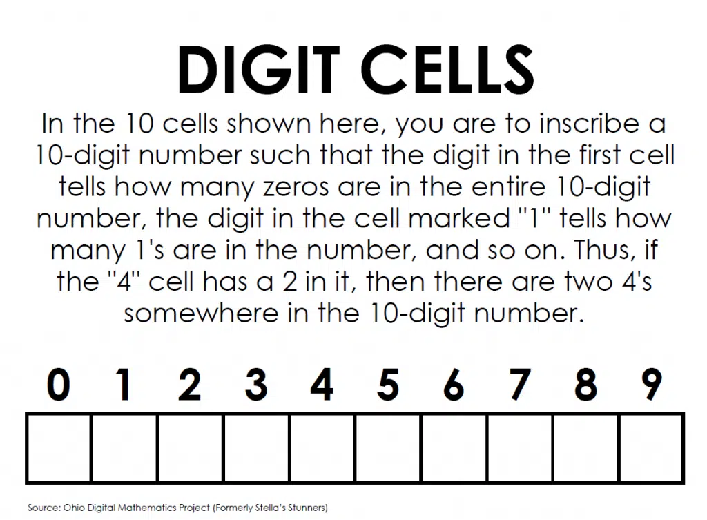 Digit Cells Puzzle