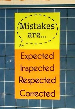 Mistakes are expected, respected, inspected, and corrected poster for growth mindset