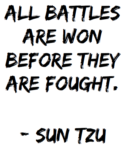Sun Tzu Quote - All battles are won before they are fought.