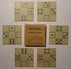 German Matador dominoes puzzle from Germany. 