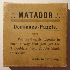 Matador Dominoes Puzzle in Original Box from Germany. 