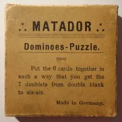 Matador Dominoes Puzzle in Original Box from Germany. 