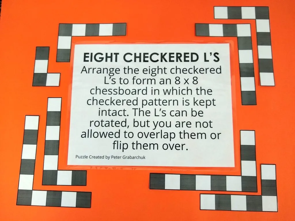 eight checkered l's puzzle by peter grabarchuk