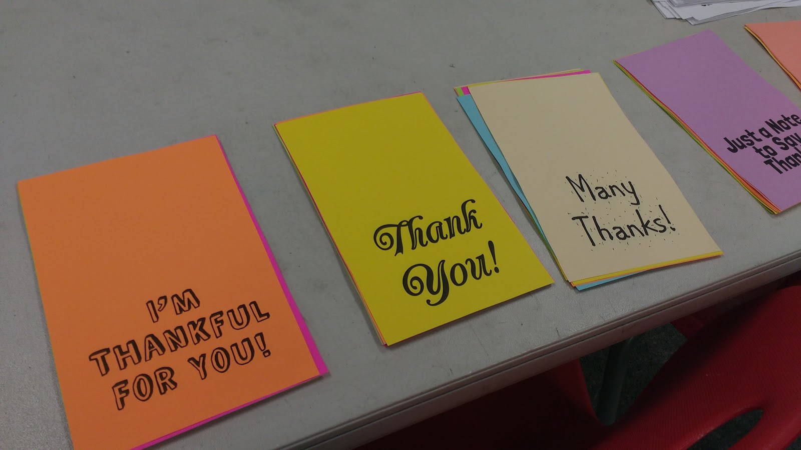 Blank Thank You Notes Lying on Table.