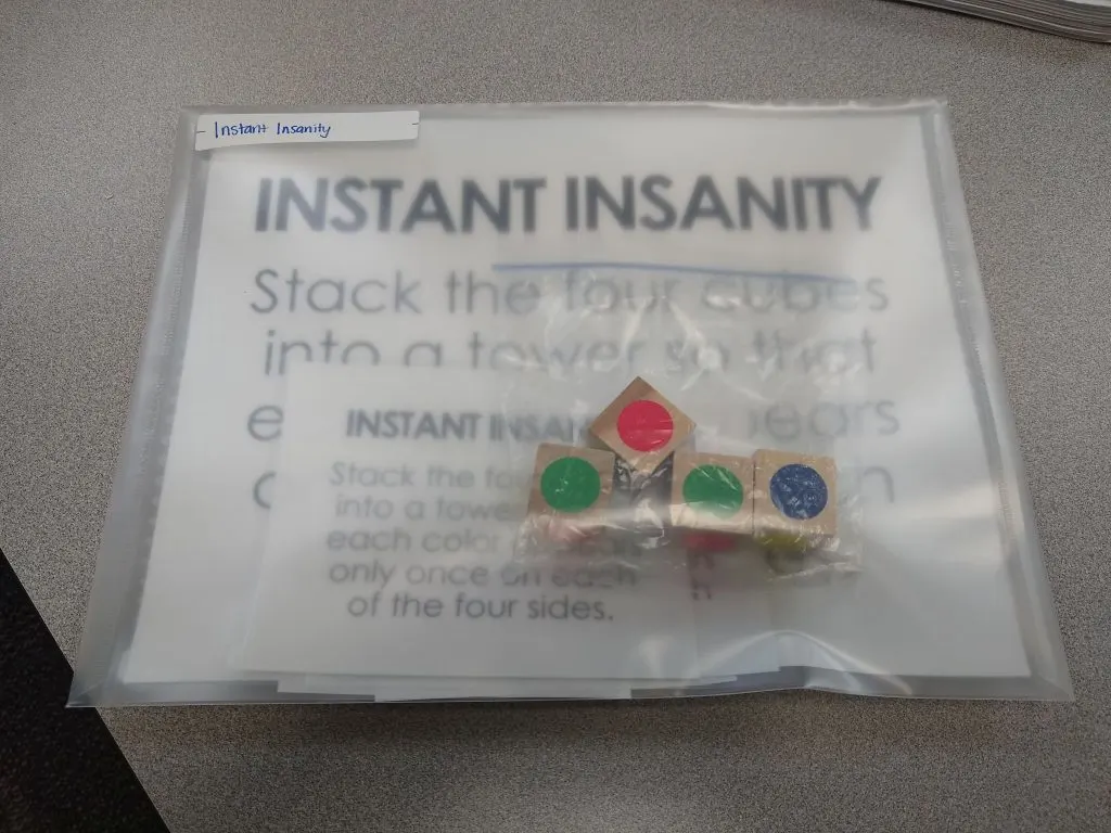 instant insanity puzzle diy wooden cubes
