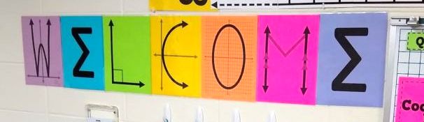 math welcome poster banner - decorations for middle school or high school math classroom