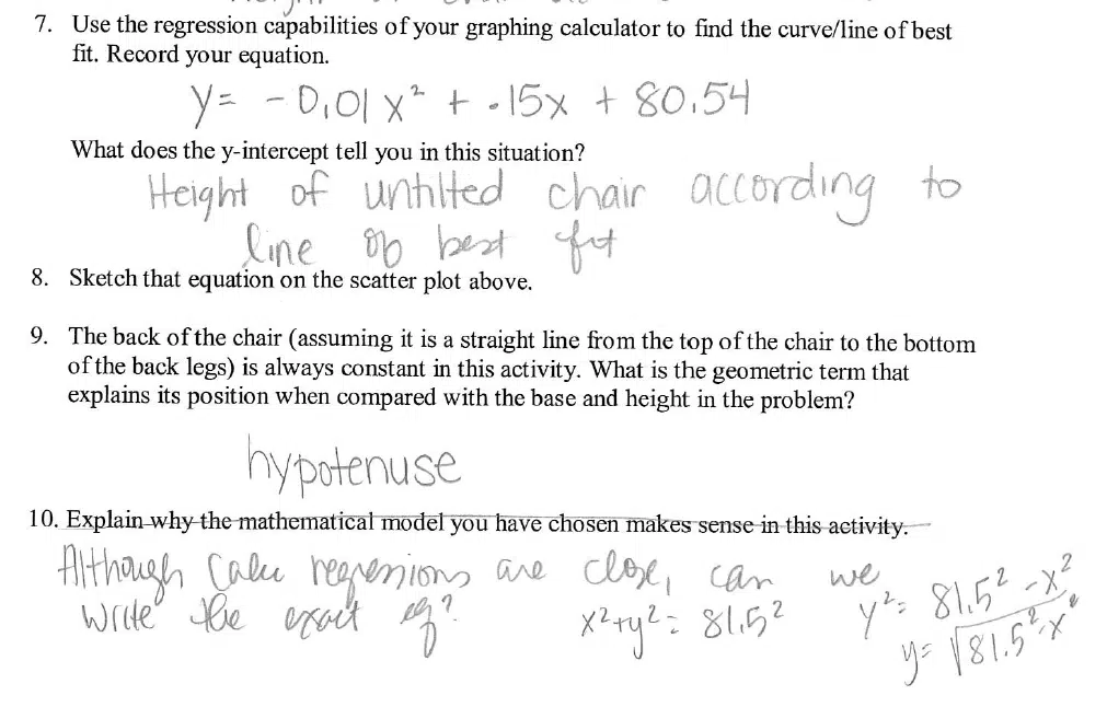 the constant chair regression activity