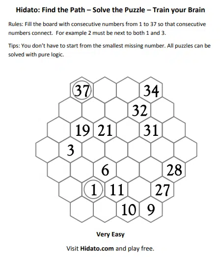 new york times hidato beehive puzzle. 