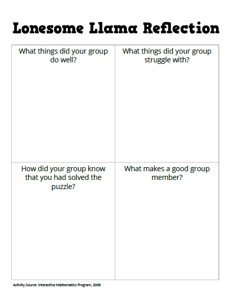 lonesome llama activity cards groupwork first day of school first week of school game