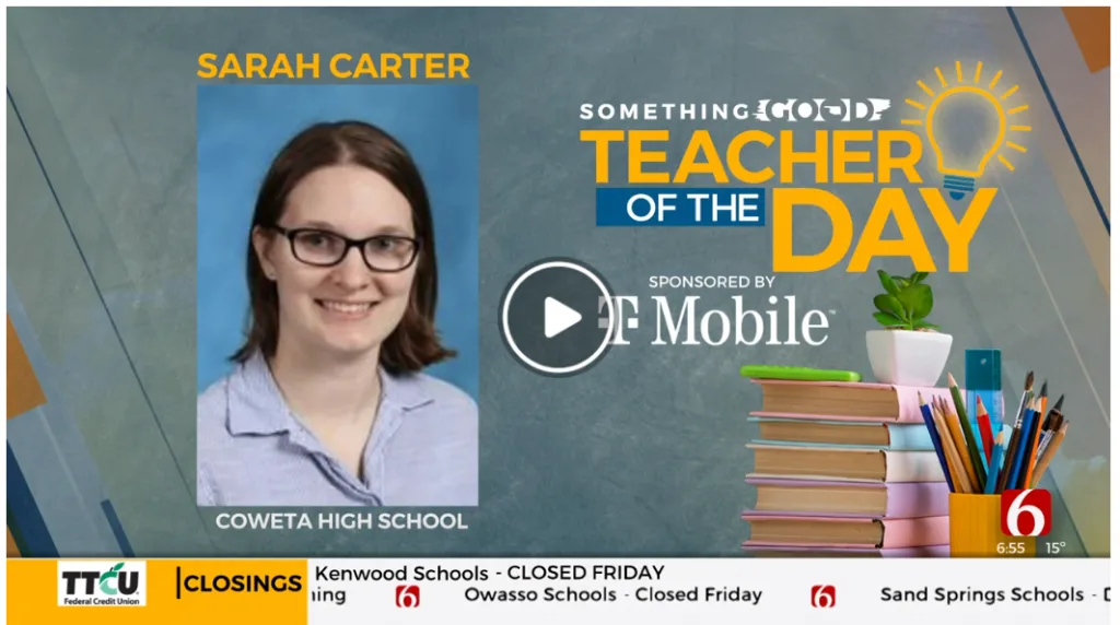 sarah carter teacher of the day
