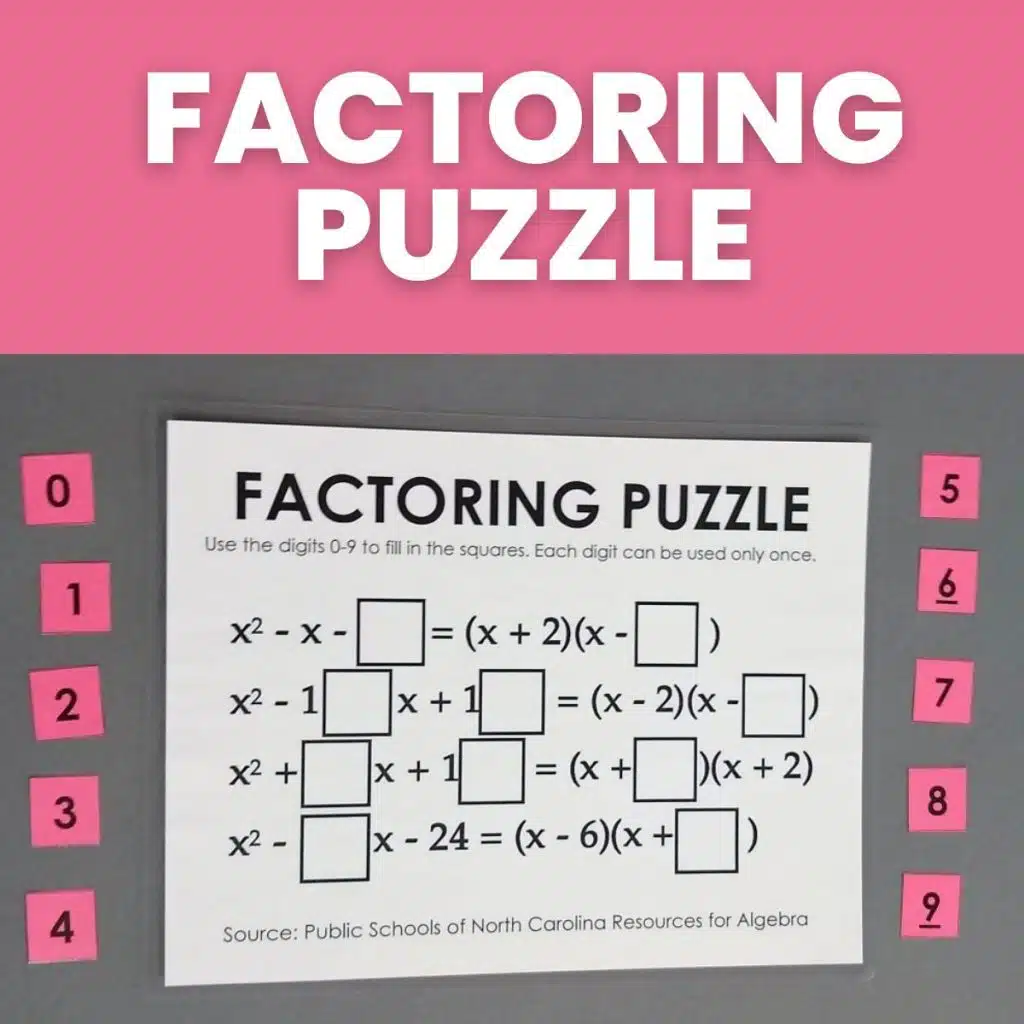 15 Fun Factoring Activities For Algebra