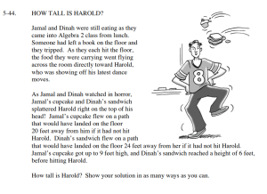 how tall is harold systems of quadratics task.
