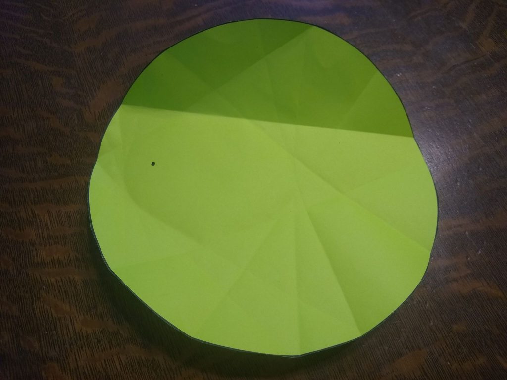 paper folding ellipse from a circle conic section conics precalculus