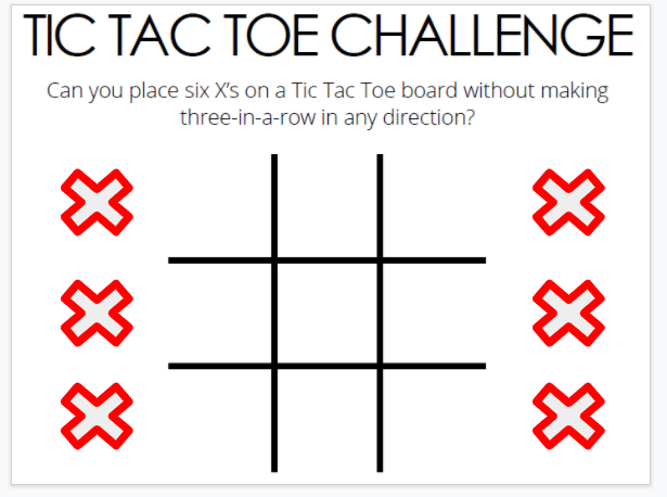 Tic Tac Toe Challenge Puzzle in Google Slides.