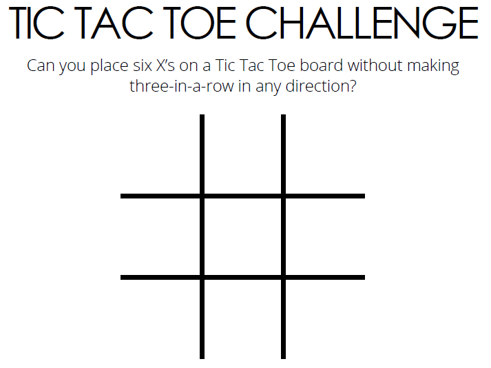 tic tac toe challenge puzzle