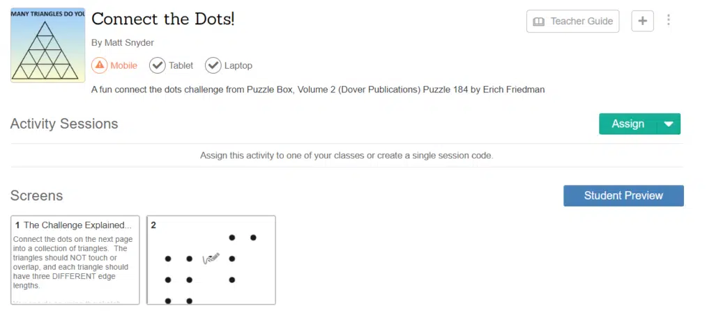 Connect the Dots Desmos Version. 