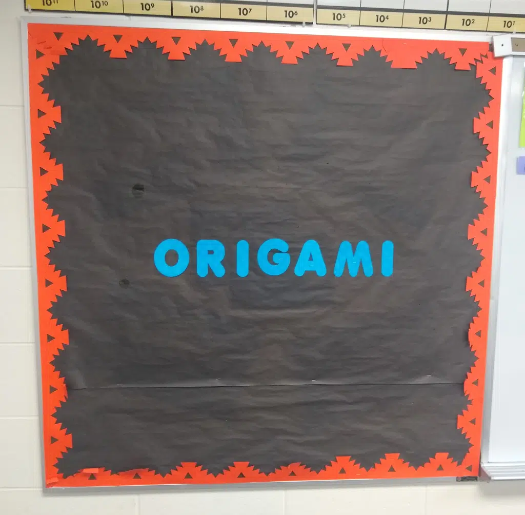 origami bulletin board