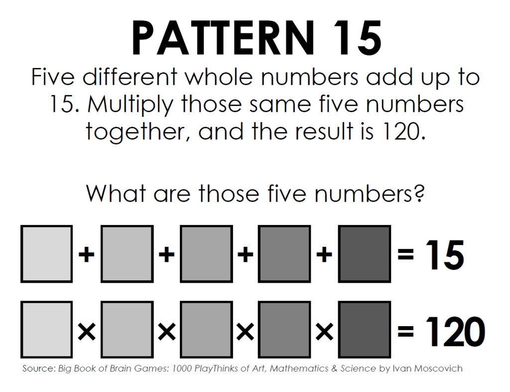 Pattern 15 Puzzle from Ivan Moscovich. 