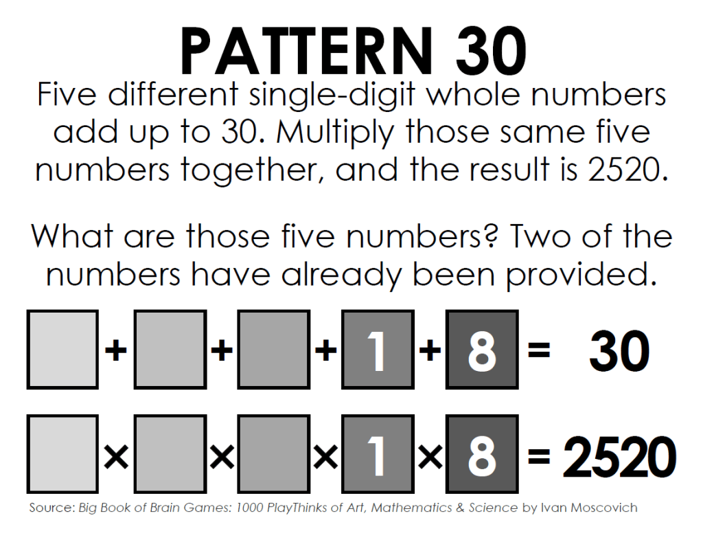 Pattern 30 Puzzle from Ivan Moscovich. 