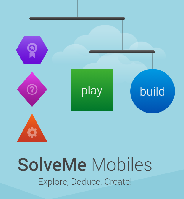 Solve Me Mobiles home screen with buttons for play or build. 