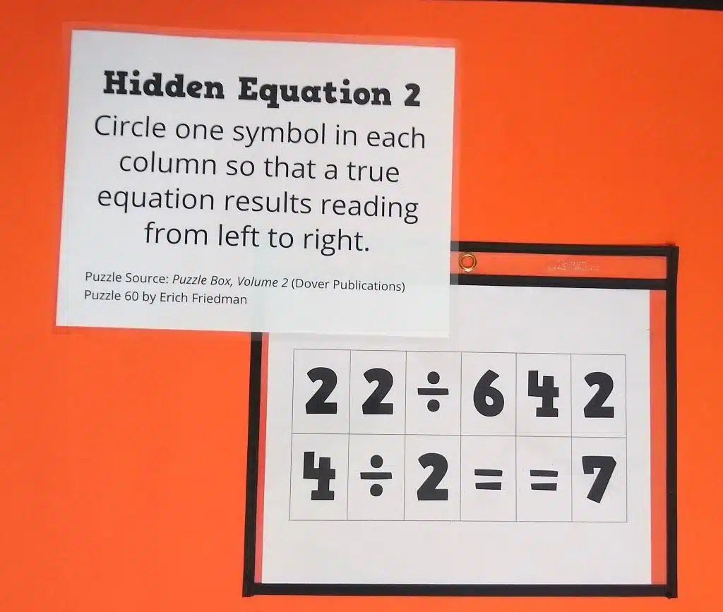 hidden equation puzzle erich friedman