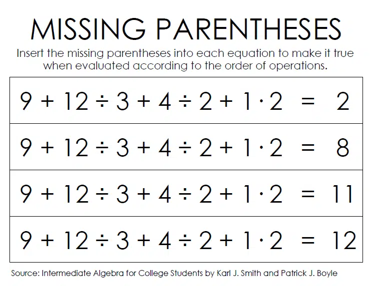 Order of Operations with Parentheses, Brackets, and Braces